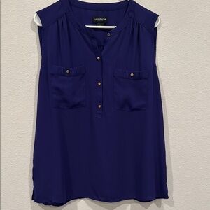 Liz Claiborne Blue Relaxed Polo Blouse